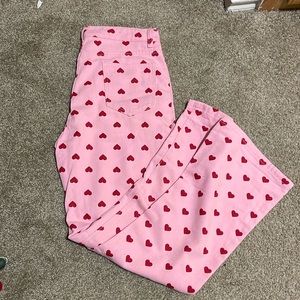 Heart patterned jeans
